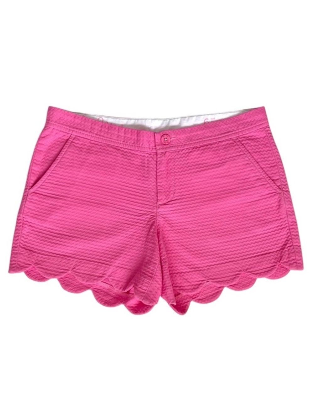 💕 Lilly Pulitzer 5” Jacquard Buttercup Scallop Hem Shorts in Aura Pink 💕